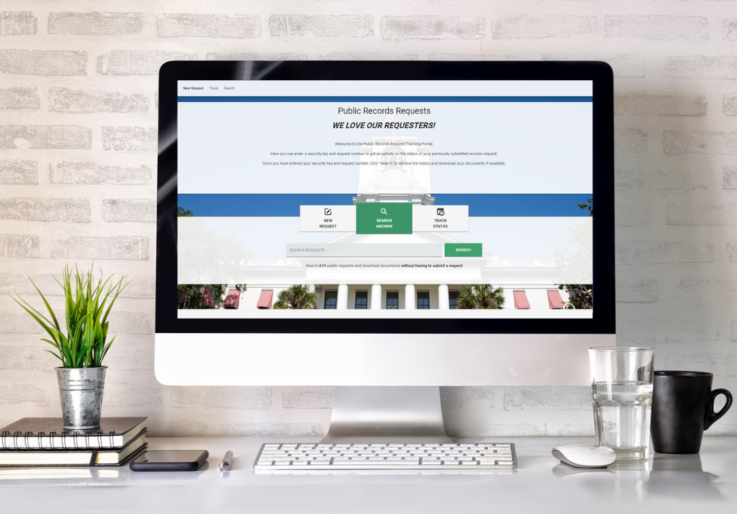 JustFOIA Public Portal on computer screen
