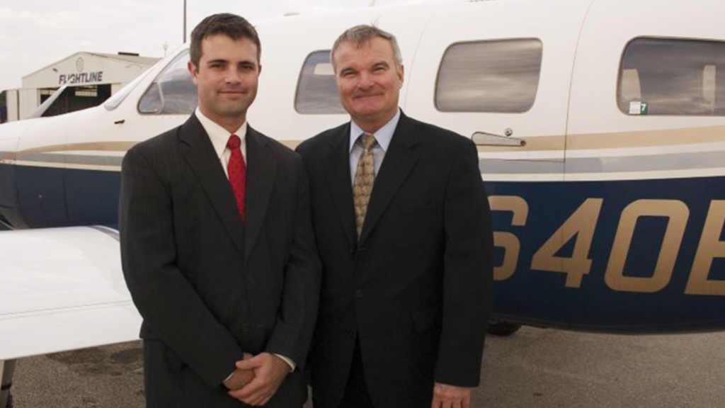 Donny & Dale Barstow pictured in front of a plane