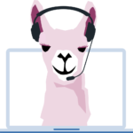 customer support llama with headset