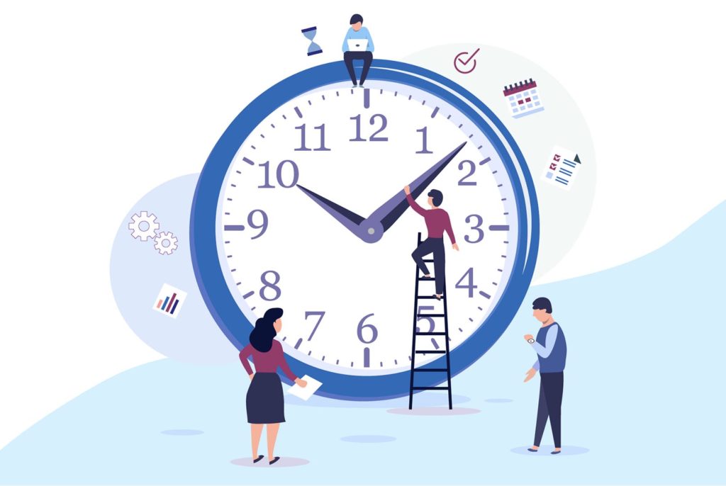 clock illustrating tasks