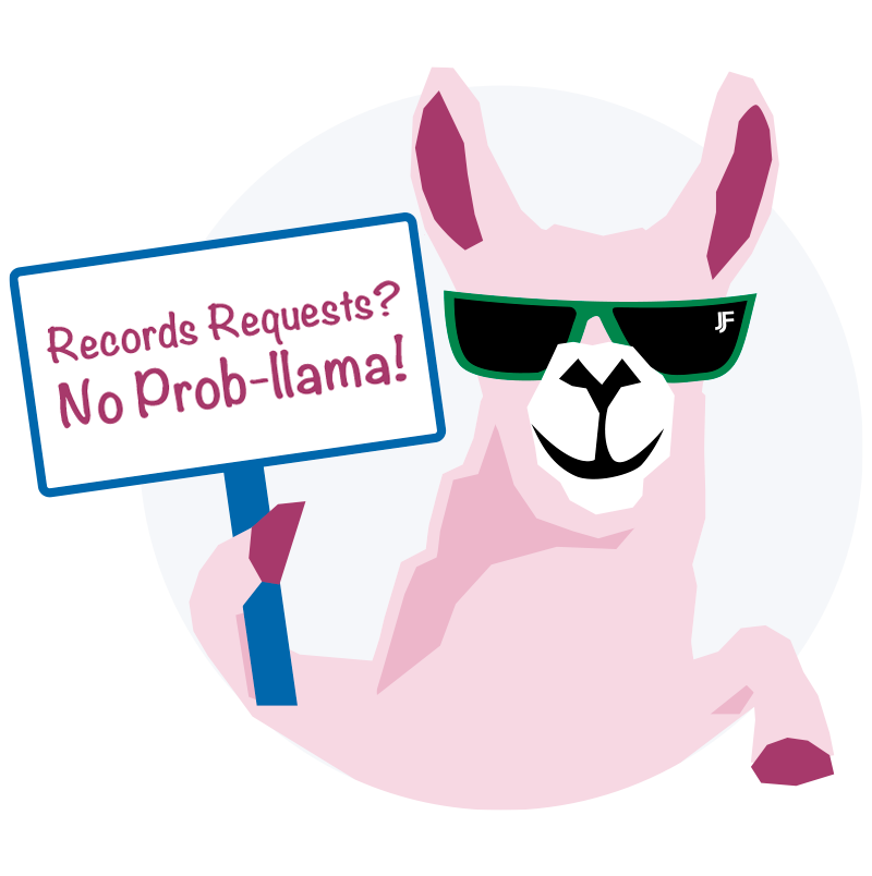 records requests no probllama llama graphic