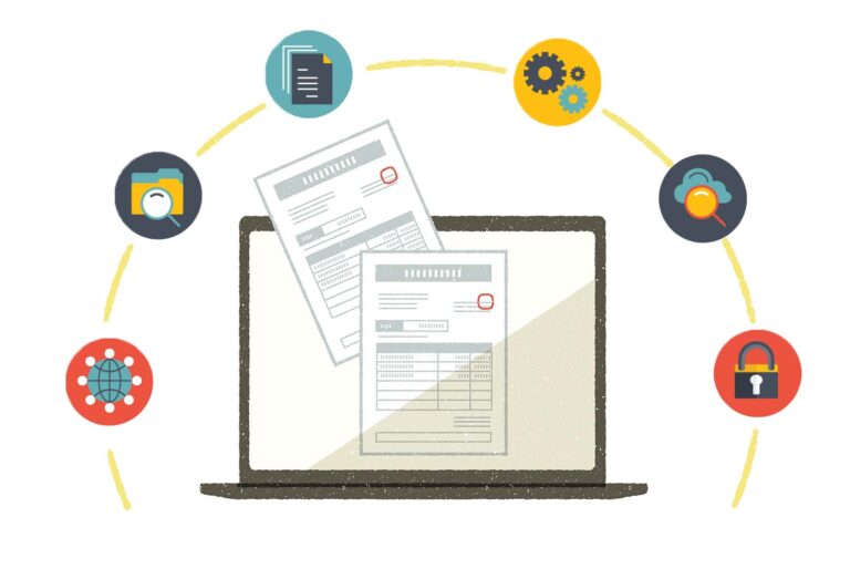 Digital document management illustration
