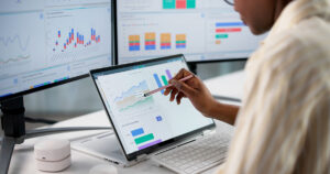 trend graphics on a monitor