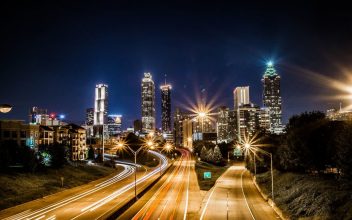 big city lights at night